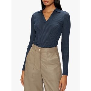 Ted Baker Ainne Knitted Ribbed Polo Midnight Navy size 3